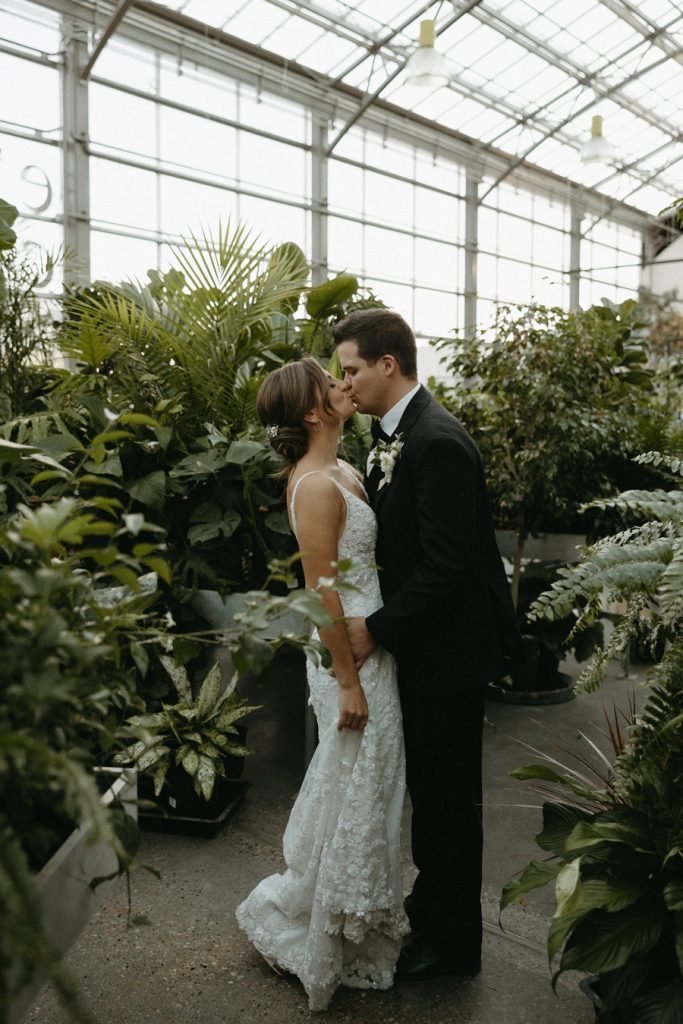 Briana and Keaton Wedding-Joy By Joelle Bride and groom in botanical gardens. Wedding planned and designed by Joy By Joelle.